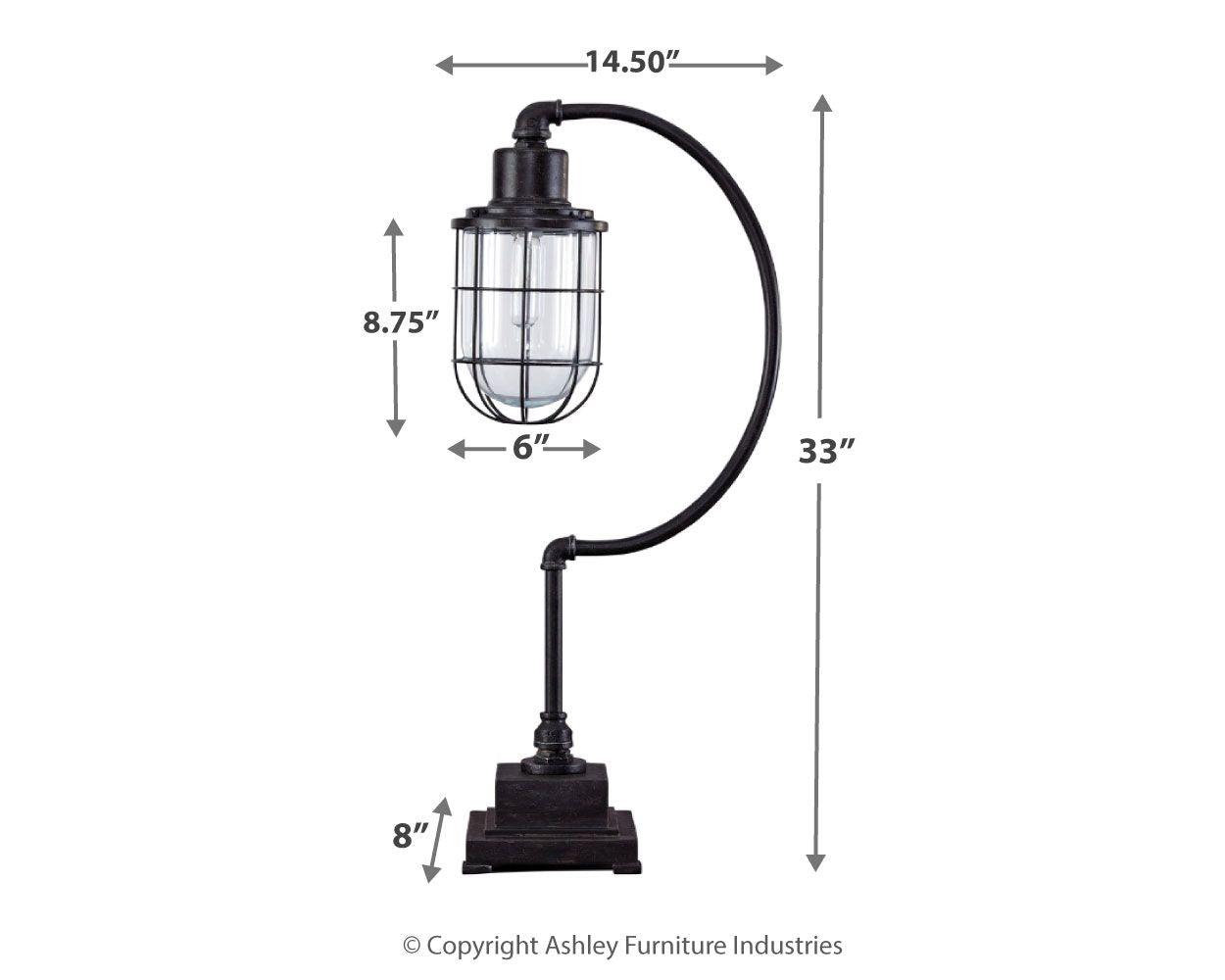 Jae - Metal Desk Lamp - Antique Black