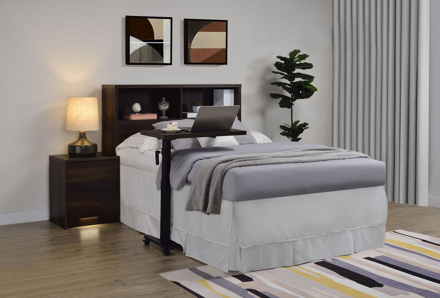 Westpark 49-inch Full Bookcase Headboard Dark Pine