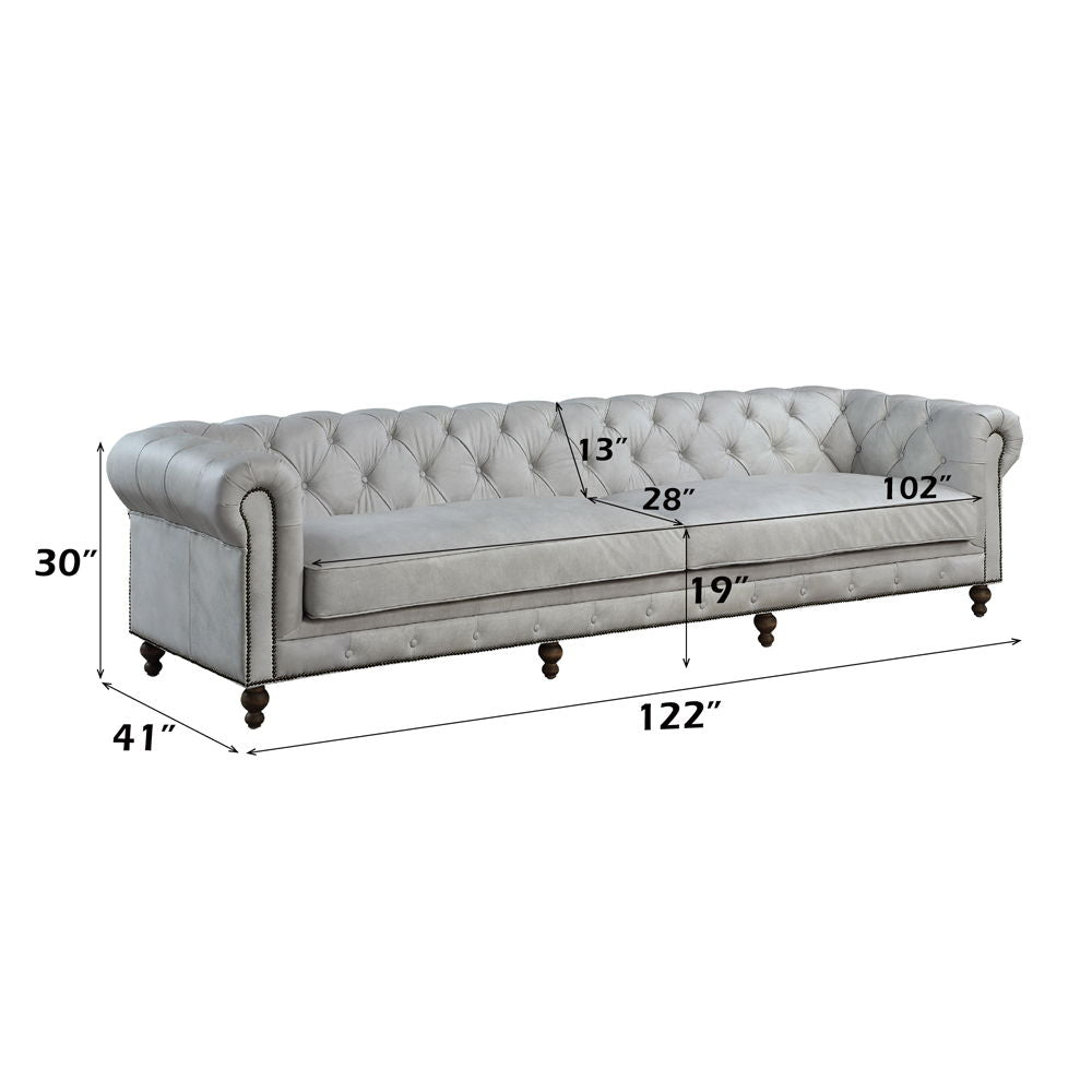 Ofer - Sofa - Vintage White Top Grain Leather