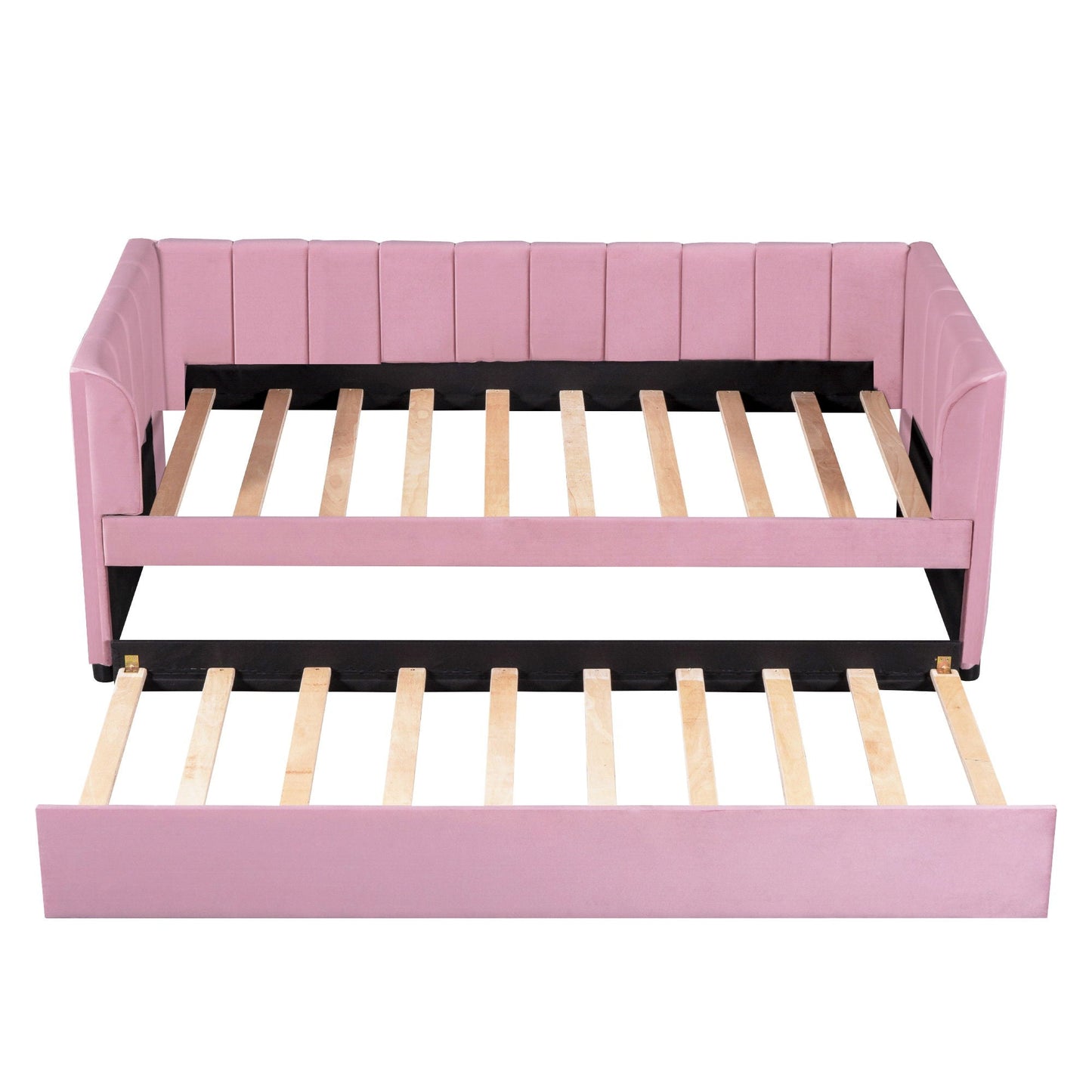 Upholstered Daybed With Ergonomic Design Backrest