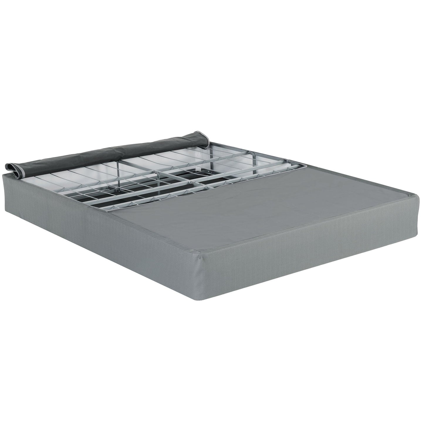 Foldable 9" Twin Size Metal Mattress Box Spring Foundation Bedroom Furniture Bed Base - Gray
