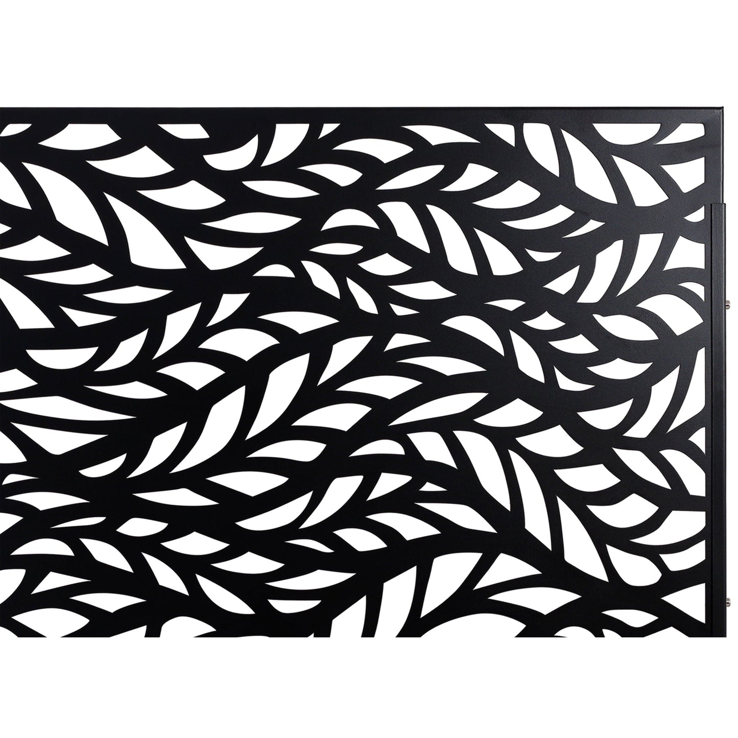 Outdoor & Indoor Privacy Screen Metal Privacy Screen, Freestanding Decorative Privacy Screen For Deck Balcony Patio - Black