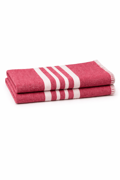 Farmhouse Hand Towels Set of 2 — Fringe-Free, Rustic Home Decor