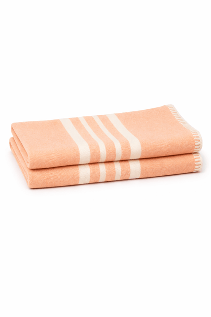 Farmhouse Hand Towels Set of 2 — Fringe-Free, Rustic Home Decor