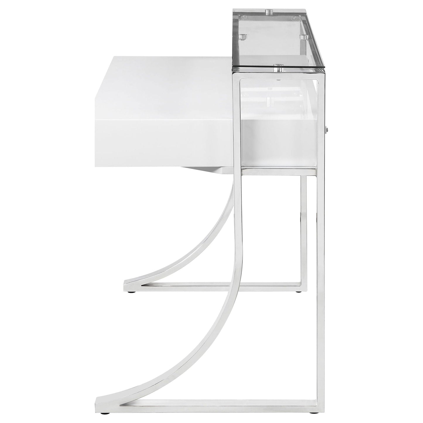 Gemma 48-inch 2-drawer Writing Desk White High Gloss