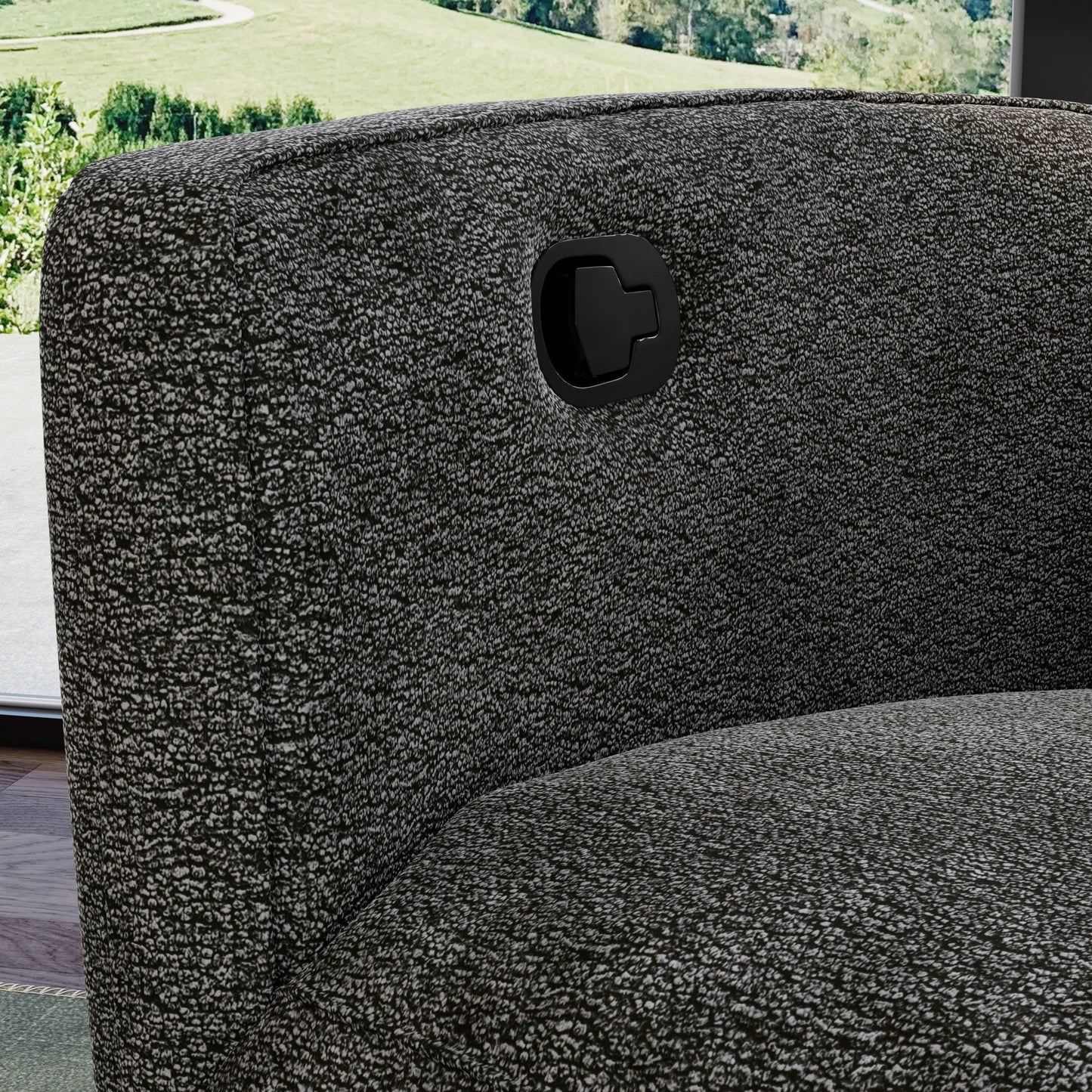Milan - Swivel Recliner With Manual Footrest - Gray