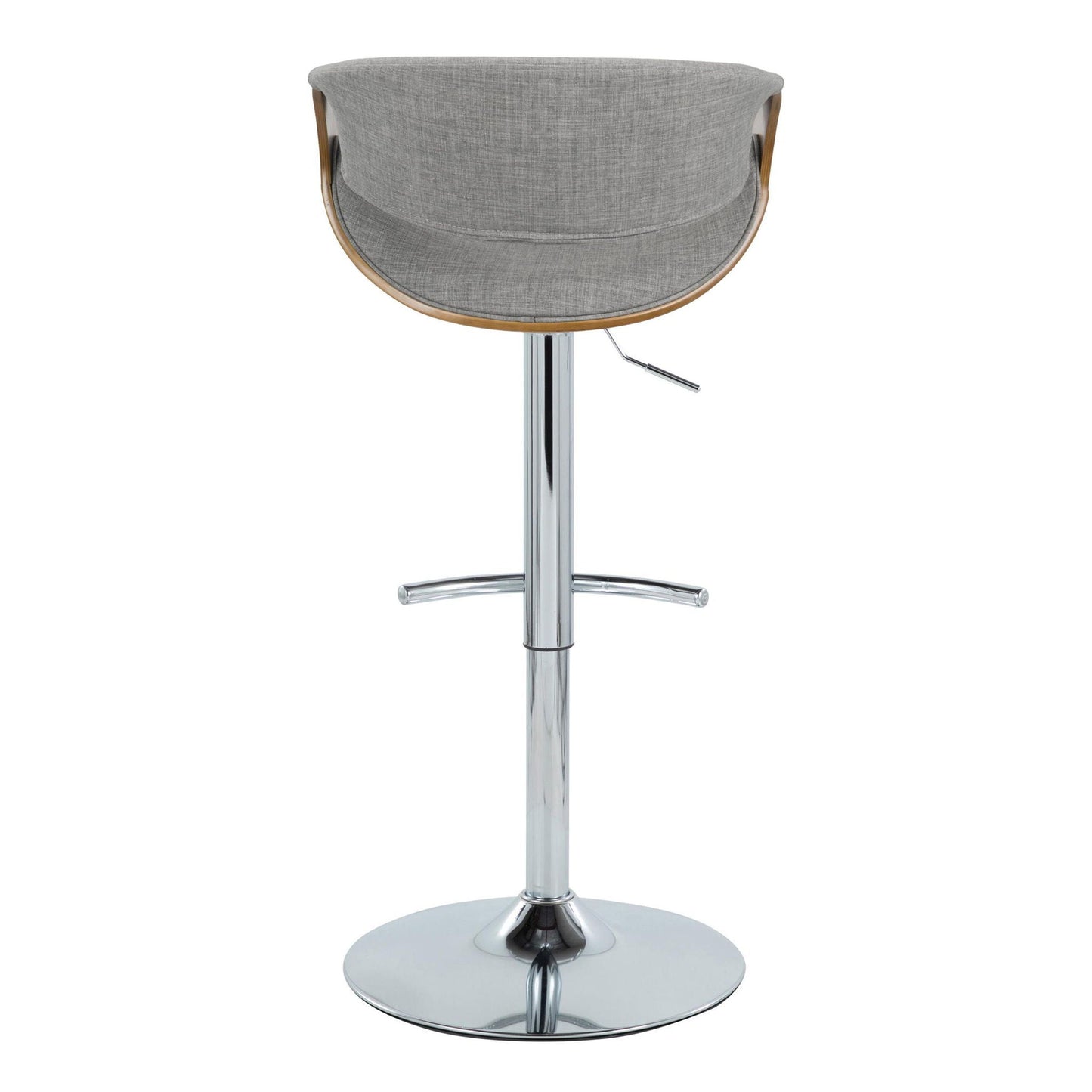 Curvo - Mid Century Modern Adjustable Barstool With Swivel With Rounded T Footrest (Set of 2)
