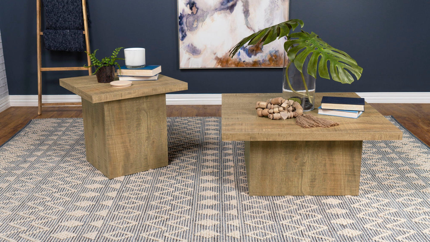 Devar 2-piece Square Coffee and End Table Set Mango