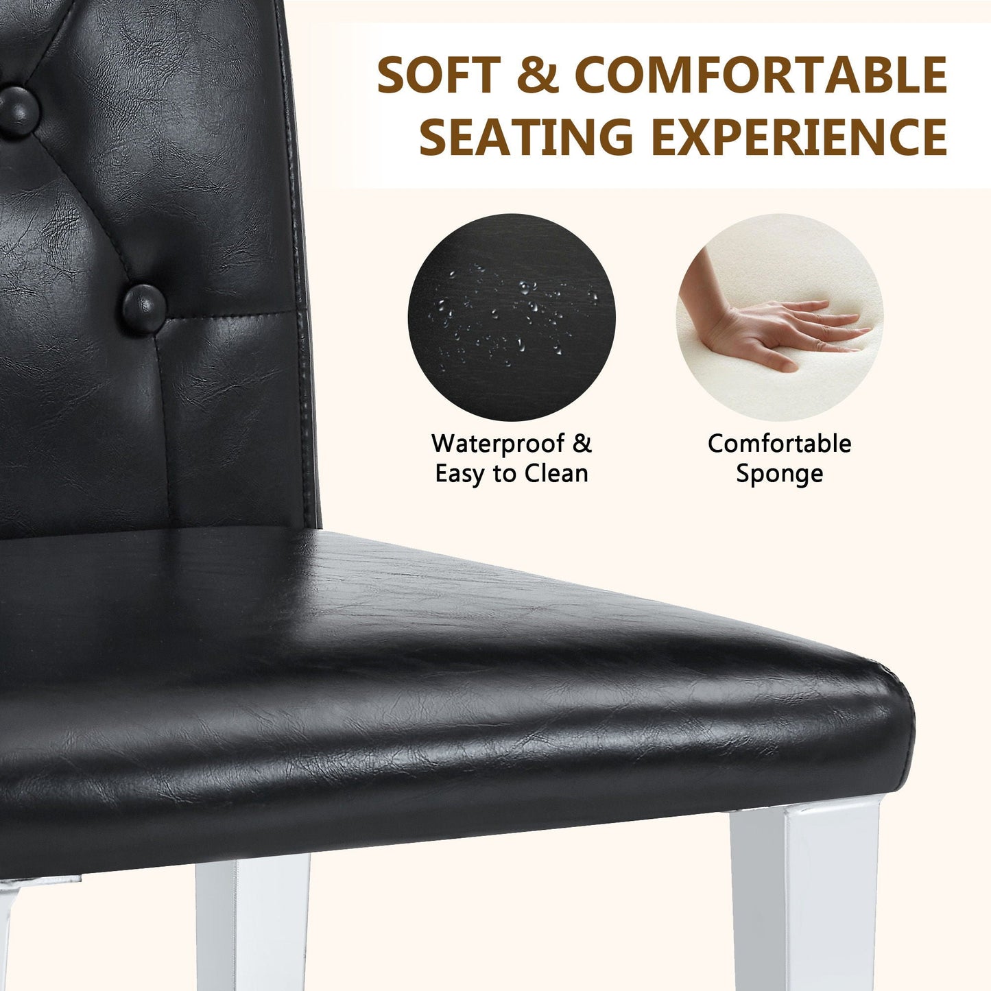 Dining Chairs With Ergonomic Buckle Backrest For Home