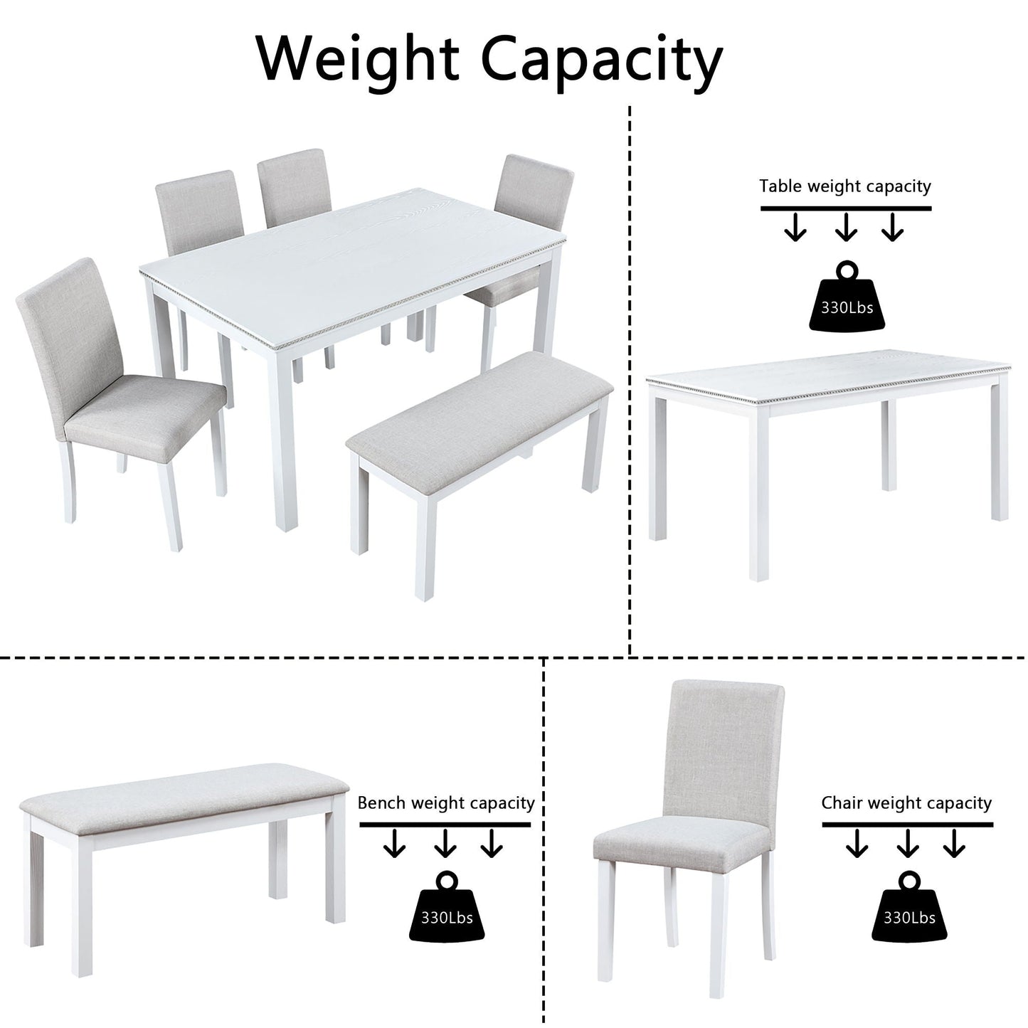 Dining Table Set With Crystal Decoration And Upholstered Chairs