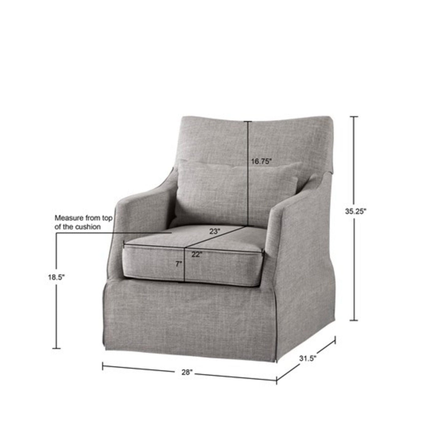 Traditional Design London Skirted Swivel Chair