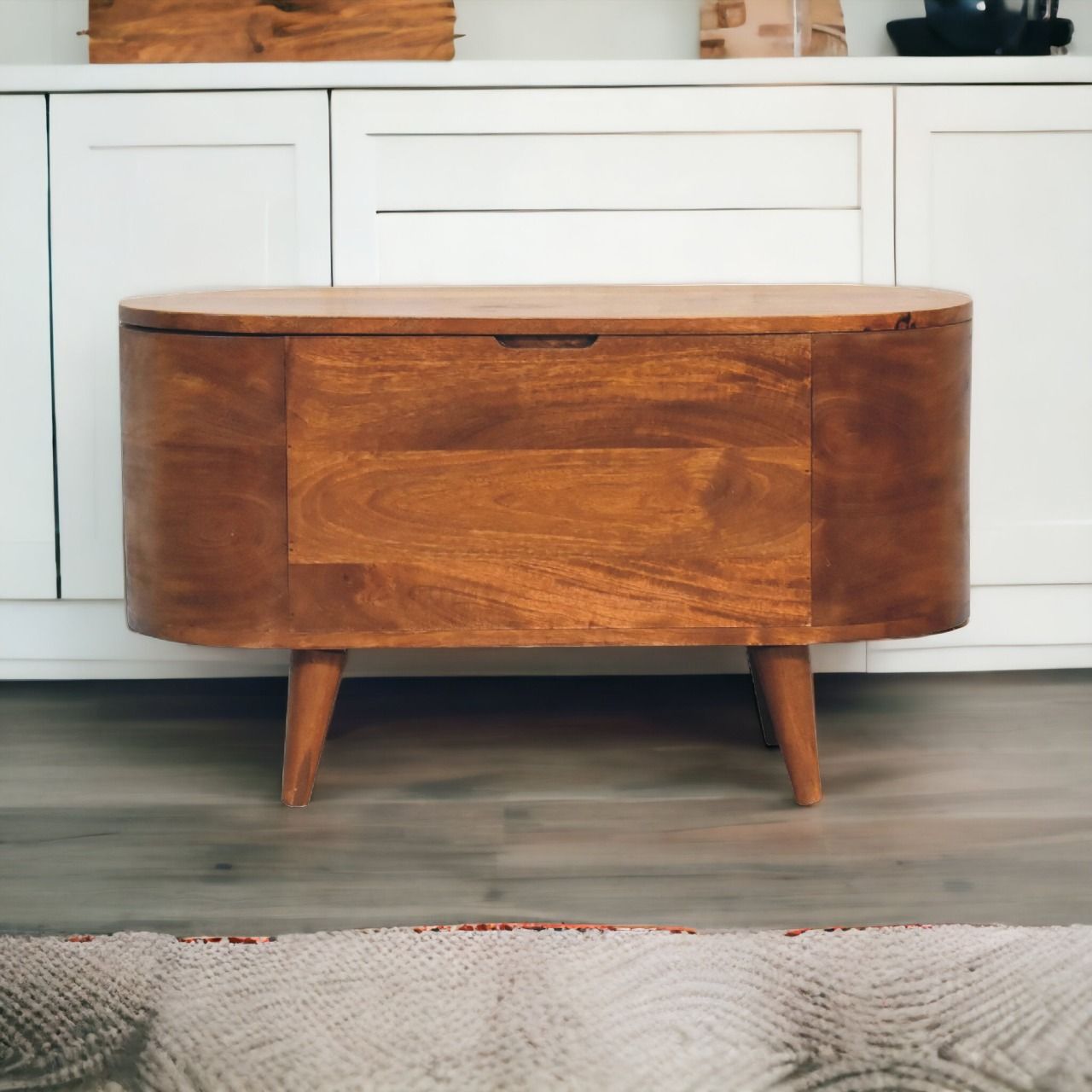 Rounded Lid Up Blanket Box