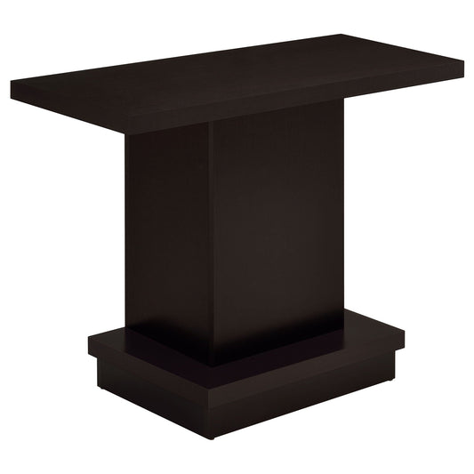 Reston Engineered Wood Pedestal Console Table Cappuccino
