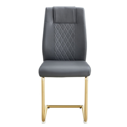 Modern Legged Upholstered Dining Chairs (Set of 4) Artificial For Kitchen And Office - Gray