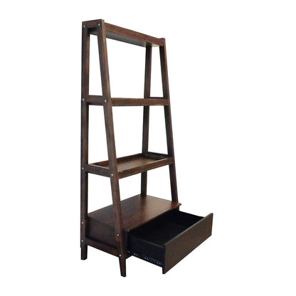 Ladder Shelf, Ladder Style Display Shelf - Natural Wood / Brown