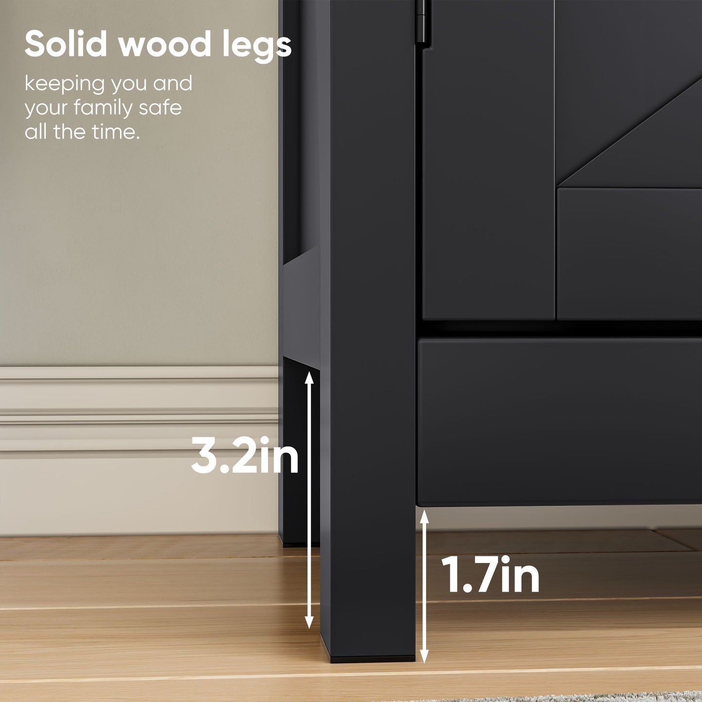 Farmhouse Storage Cabinet With Drawer And Adjustable Shelf