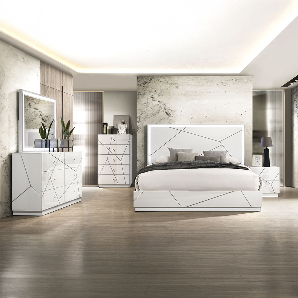 Esther - Dresser - White / Silver