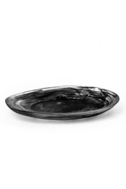 Medium Shell Platter - Black Swirl