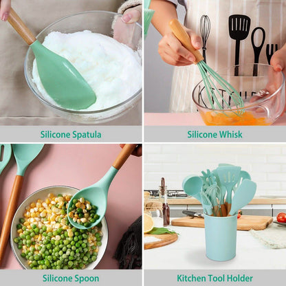 11-Piece: Silicone Cooking Utensil Set