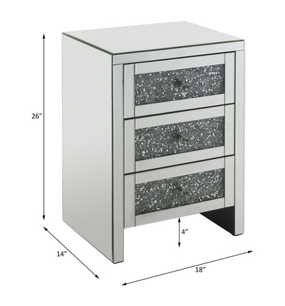 Noralie - 26" Accent Table With Faux Diamonds - Mirrored