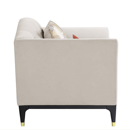 Tayden - Loveseat With 4 Pillows - Beige Velvet