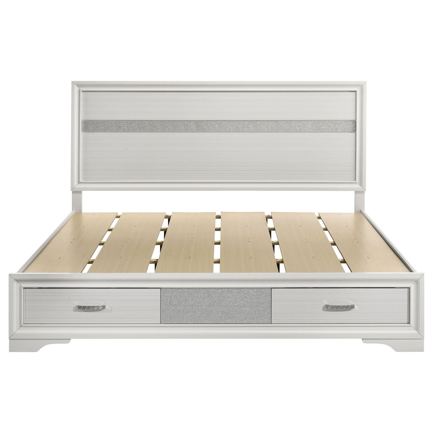 Miranda 51-inch Wood California King Storage Panel Bed White
