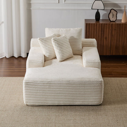 Oversized Chaise Lounge Chair Cozy Cloud Couch With 3 Throw Pillows And Wide Armrest