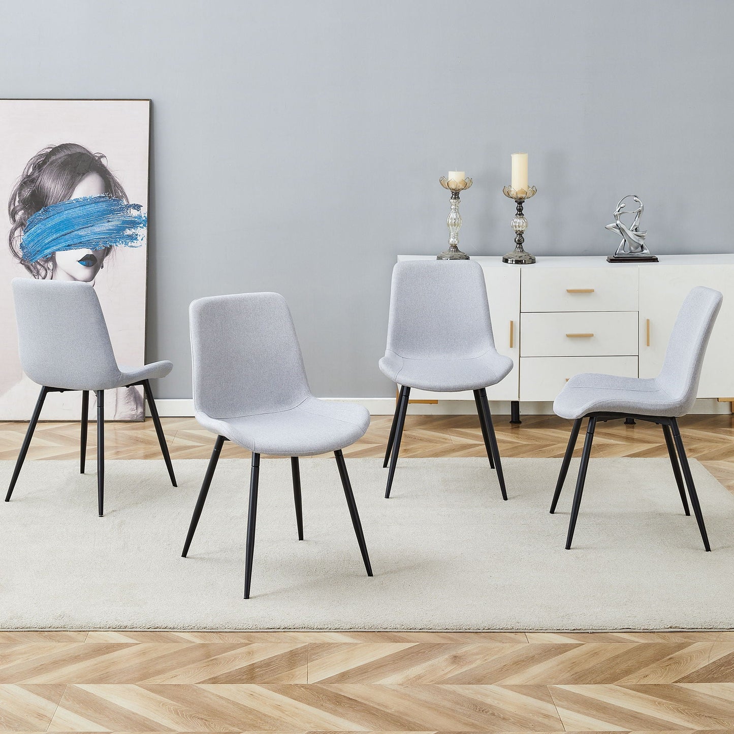 Modern Medieval Style Restaurant Cushioned Chairs With Suede Backrests