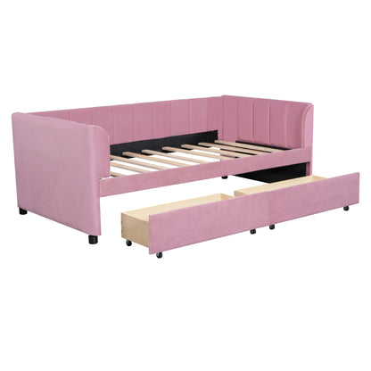 Upholstered Daybed With Ergonomic Design Backrest