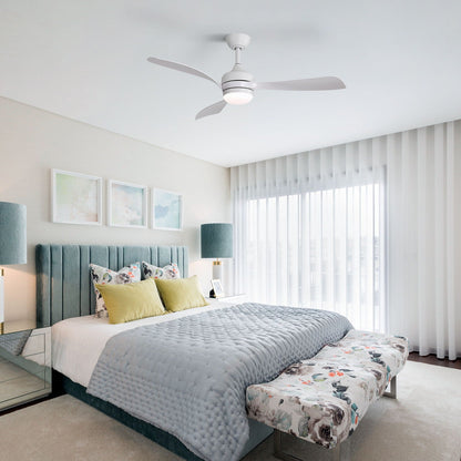 Ceiling Fan With 3 Blades, Remote Control, Reversible DC Motor, Noiseless Operation, 3 Downrods