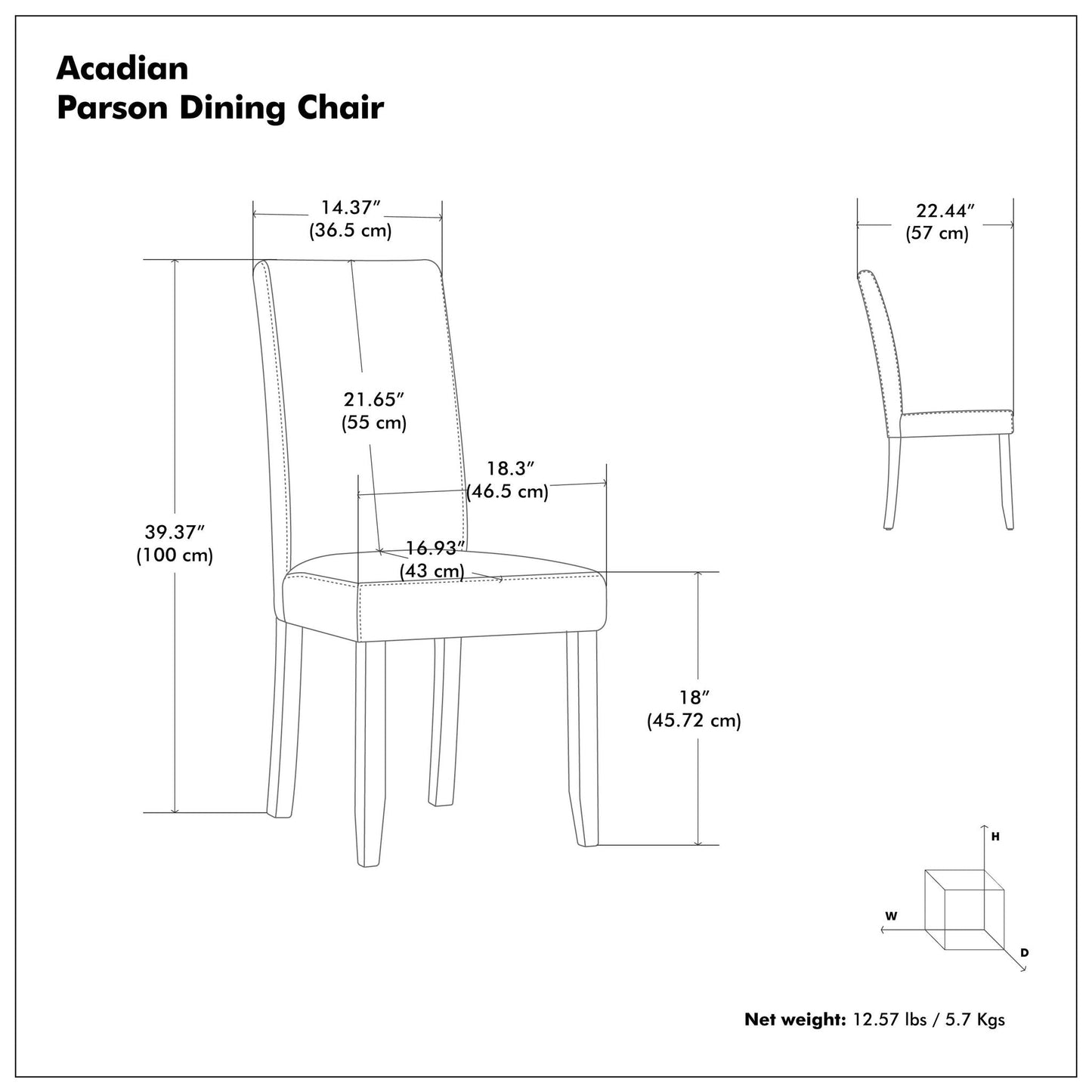 Acadian - Parson Dining Chair (Set of 2) - Tanners Brown