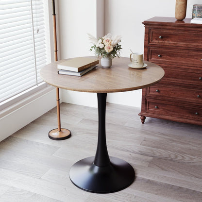 Mid-Century Round Dining Table With Pedestal Base For 2 - 4 People