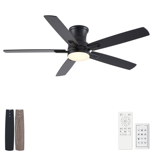 Mordern Flush Mount Ceiling Fan With Light And Remote Control