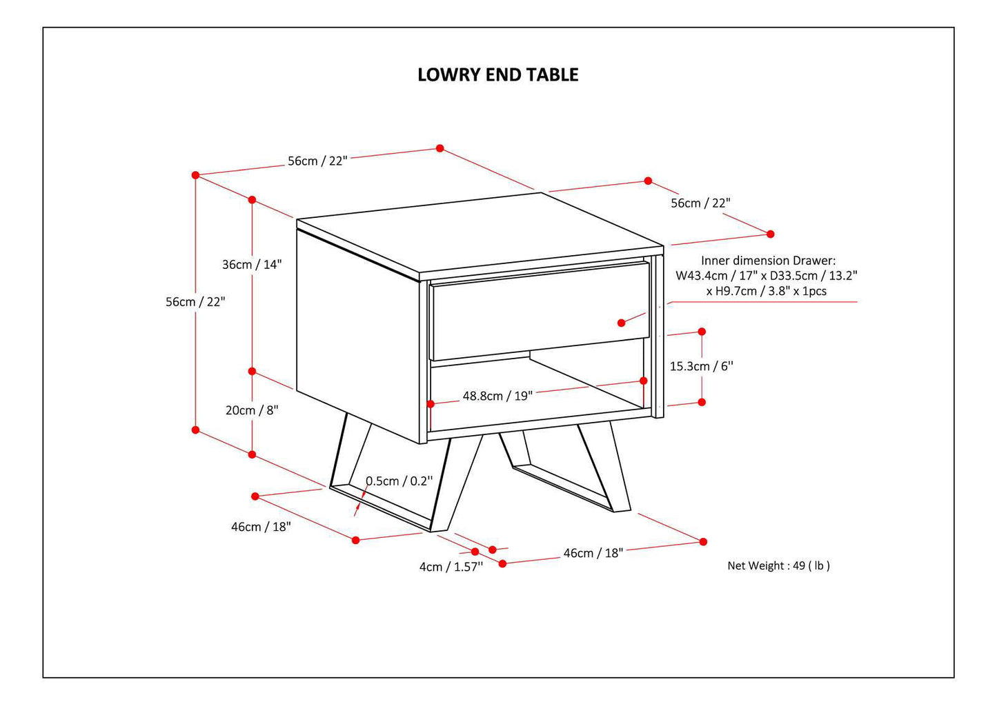 Lowry - Modern End Table