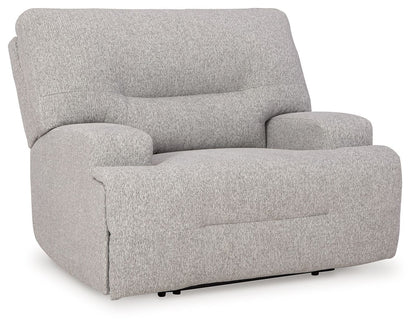 Acklen Place - 4 Pc. - 3-Piece Power Reclining Sectional Sofa With Raf Chaise, Wide Seat Power Recliner - Pewter