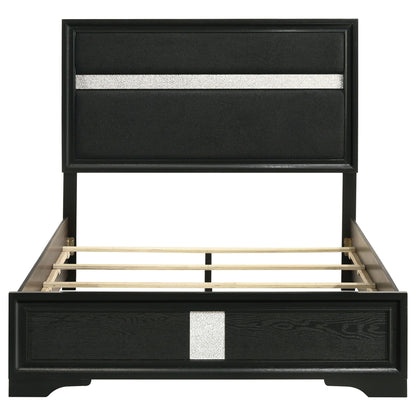 Miranda 54-inch Upholstered Full Panel Bed Black