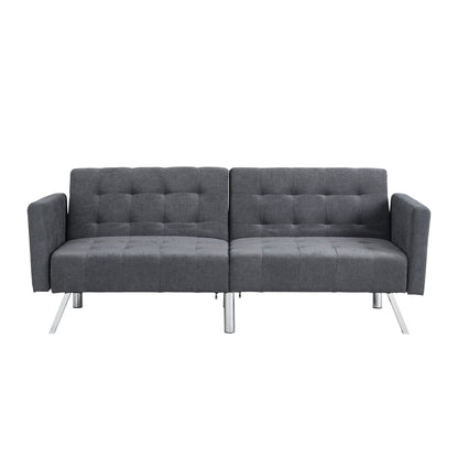 Futon Sofa Bed Convertible Folding Lounge Couch, Armrests