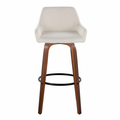 Daniella - Contemporary Fixed Height, Barstool & Swivel And Round Footrest (Set of 2)