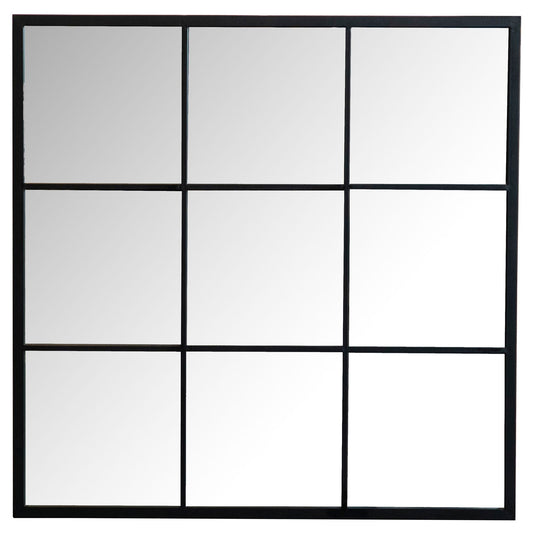 Quetzal 35 x 35 Inch Square Window Pane Wall Mirror Black