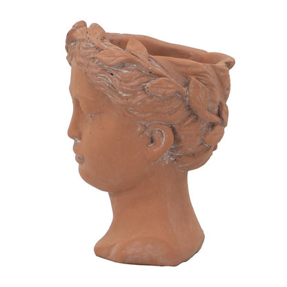 D6X9" Visage Head Bust Planter - Brown