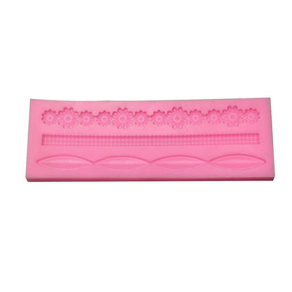 1pcs Cake Fondant Silicone Mold Lace Flower Cake Border Sugarcraft Pastry Mold Bakeware Kitchen Baking Decorating Tool Silicone Fondant Cake Decoration Mould Round Pearls Bubbles Molds Rope Bead Border Mold Chain Mold Gum Pastry Sugar Craft Chocolate Clay