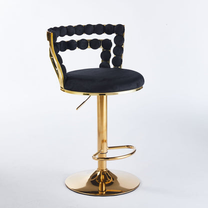 Modern Bar Chair With Iron Tube Legs, Soft Cushions And Comfortable Backrest (Set of 2)