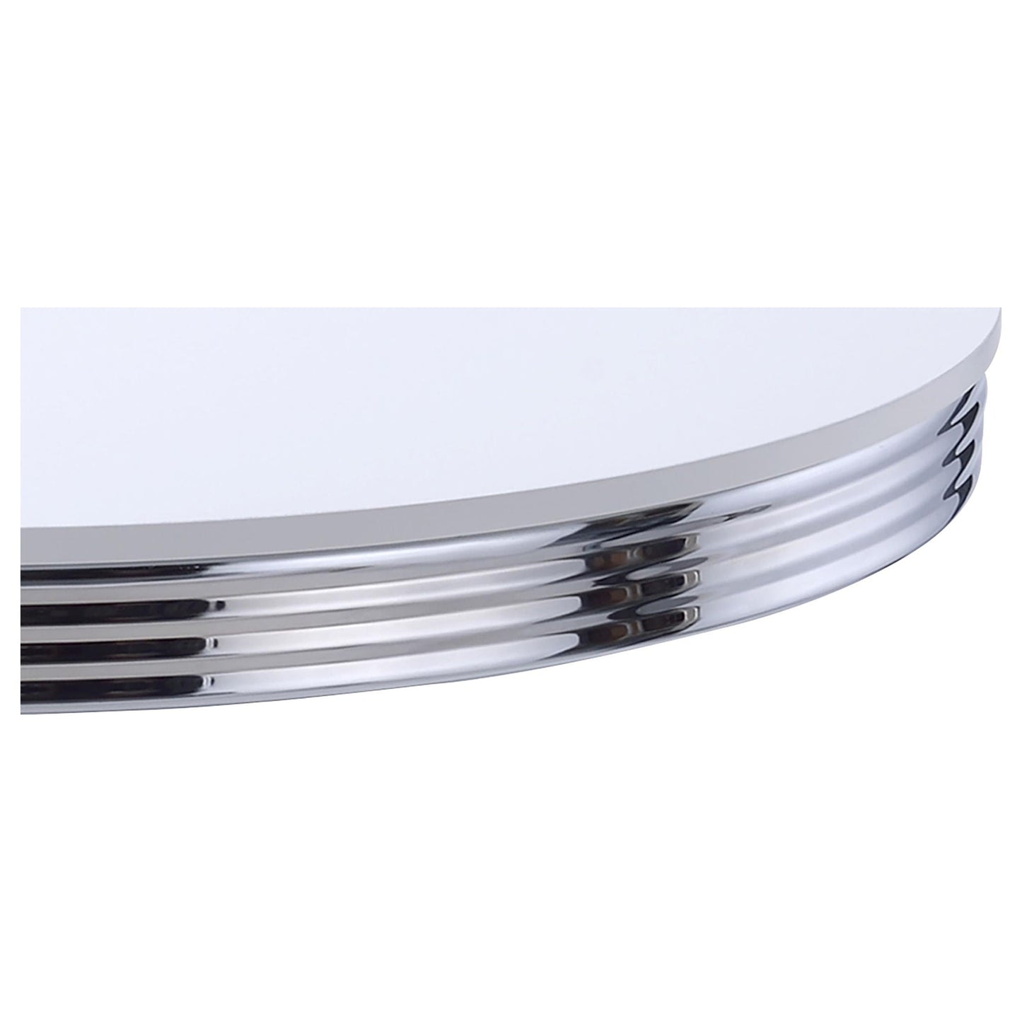 Retro Round 42-inch Wood Top Dining Table White and Chrome