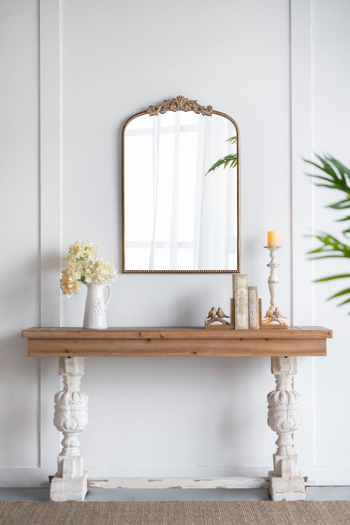 Arch Mirror, Baroque Inspired Wall Decor For Bathroom, Bedroom, Living Room