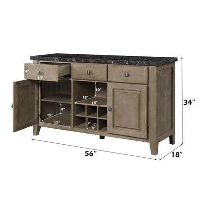 Charnell - Server - Marble Top & Oak
