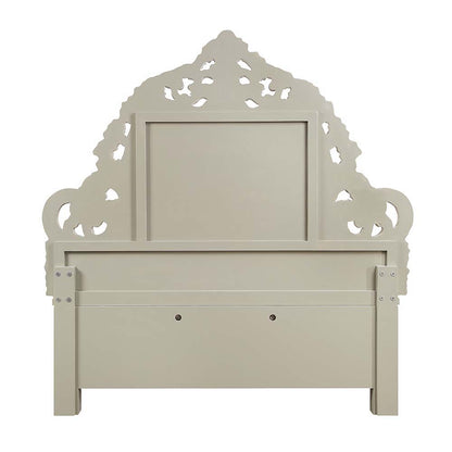 Sorina - Eastern King Bed - Synthetic Leather & Antique Gold