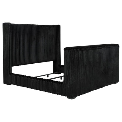 Centergrove Upholstered California King Wingback TV Bed Black