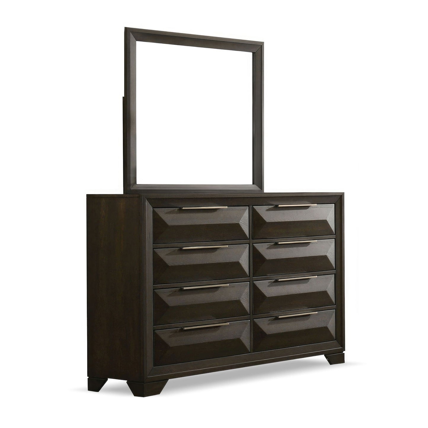 8 Drawer Dresser With Beveled Bracket - Espresso