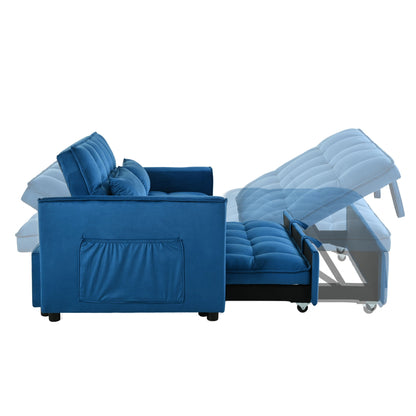 3 In 1 Pull Out Couch Convertible Sofa Bed With Reclining Backrest