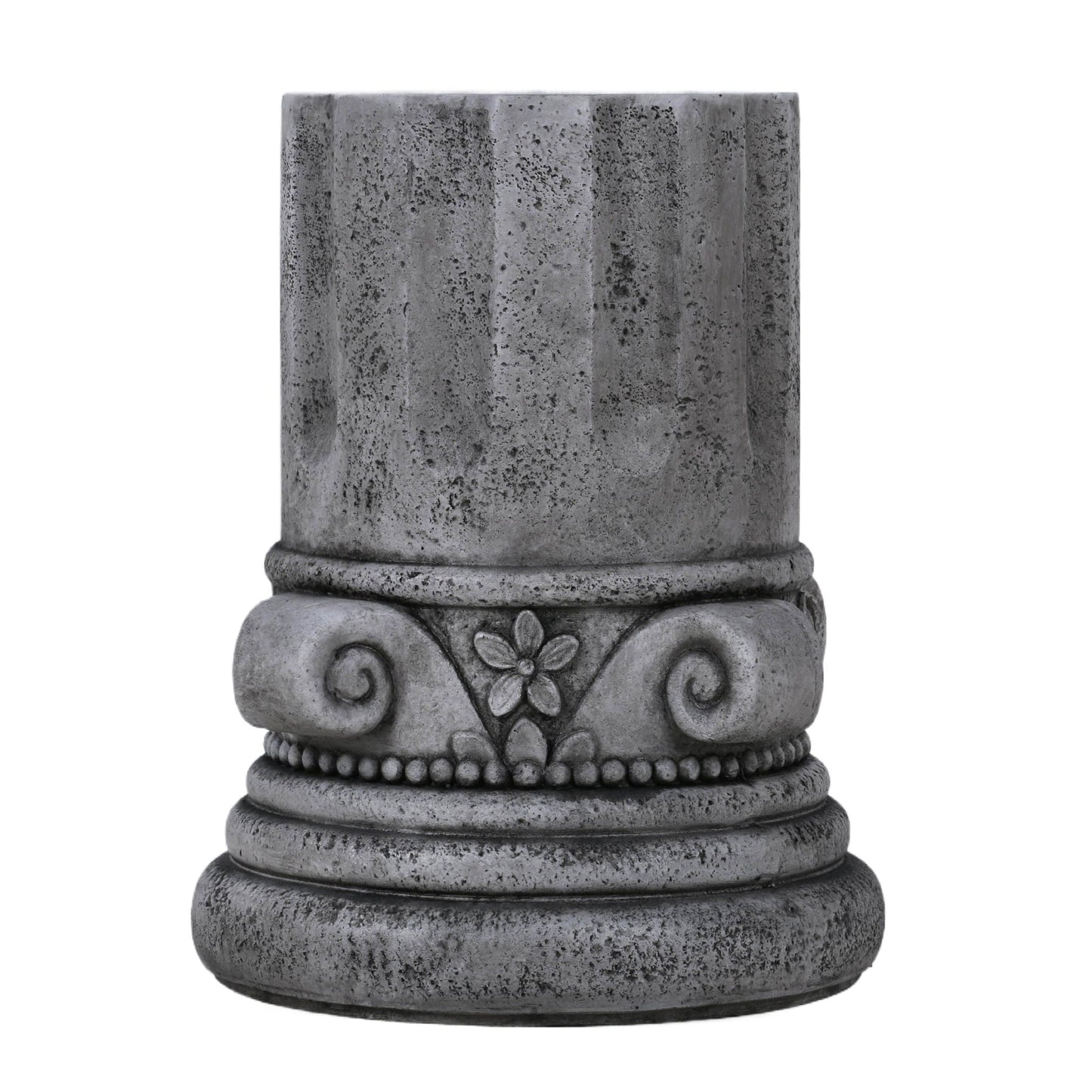 Outdoor End Table, Round Side Table For Patio And Garden - Antique Gray